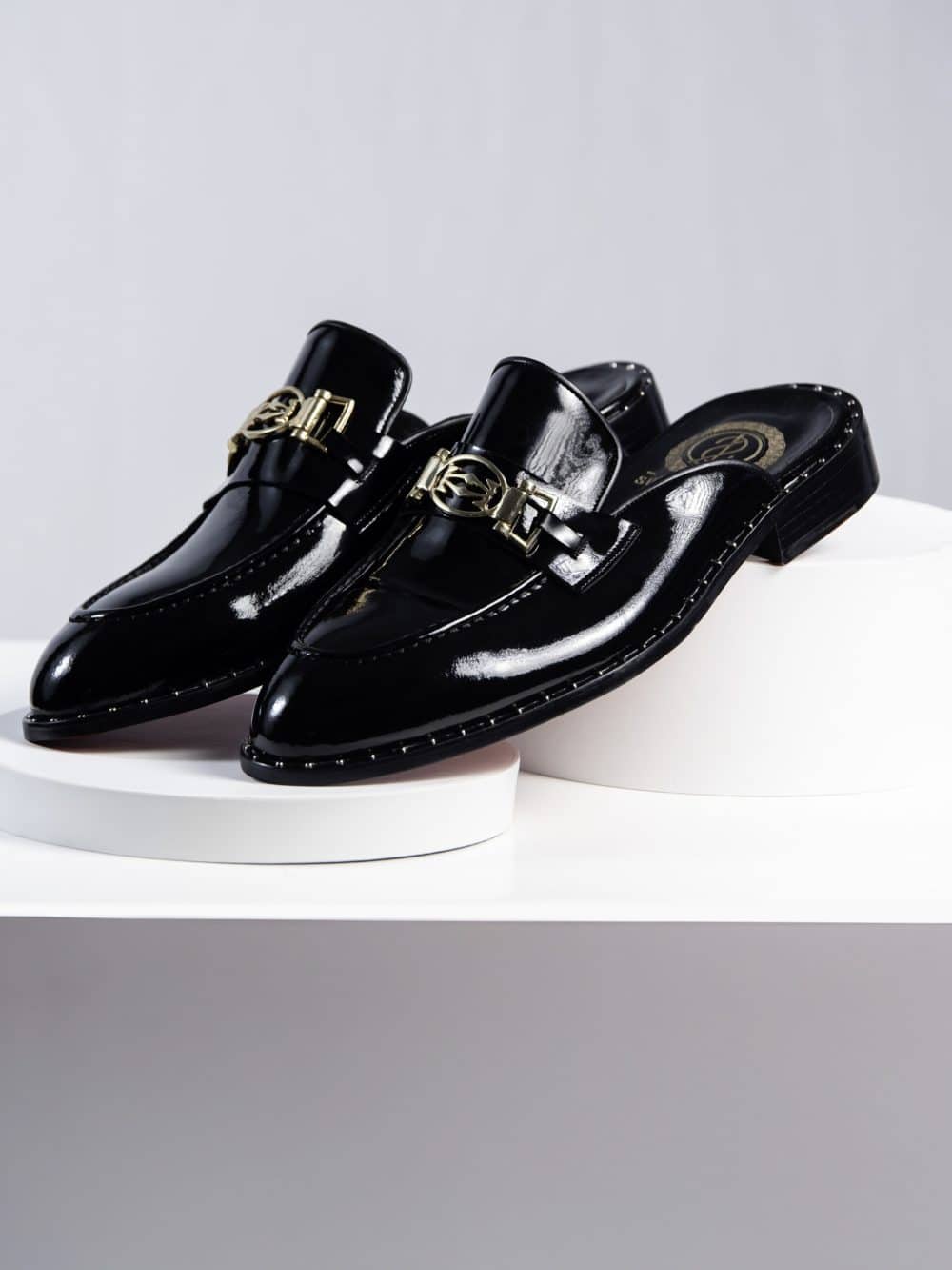 Black Patent Leather Slip-ons