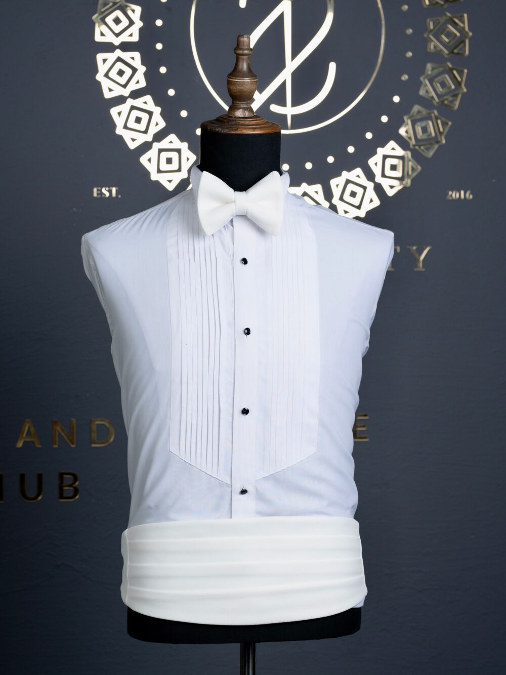Offwhite Pleated Cummerbund Belt